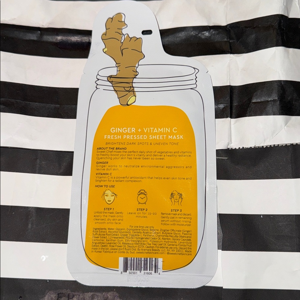 Korean Sweet Chef Ginger + Vitamin C Fresh Pressed Sheet Mask - Orange - Picture 3 of 5